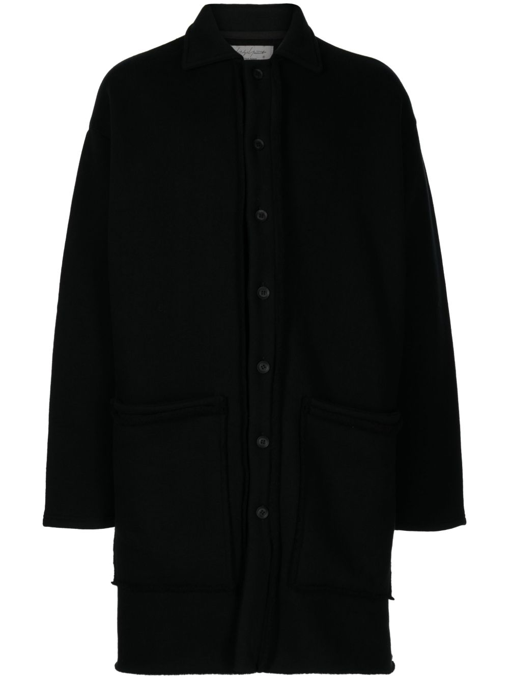 Yohji Yamamoto 毛边针织开衫 - 黑色