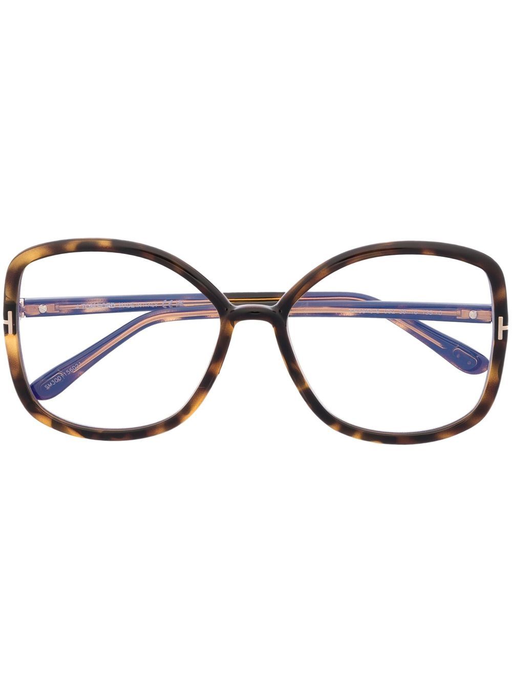 TOM FORD Eyewear FT5845B 超大镜框眼镜 - 褐色