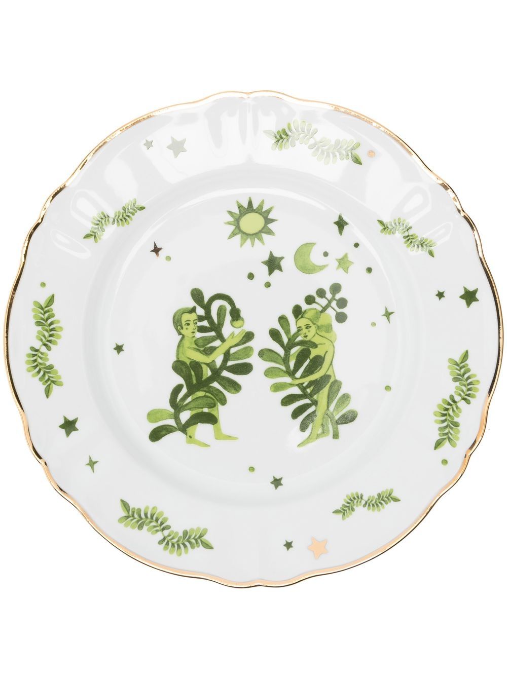 Bitossi Home Floral Flat 印花餐盘 - 白色