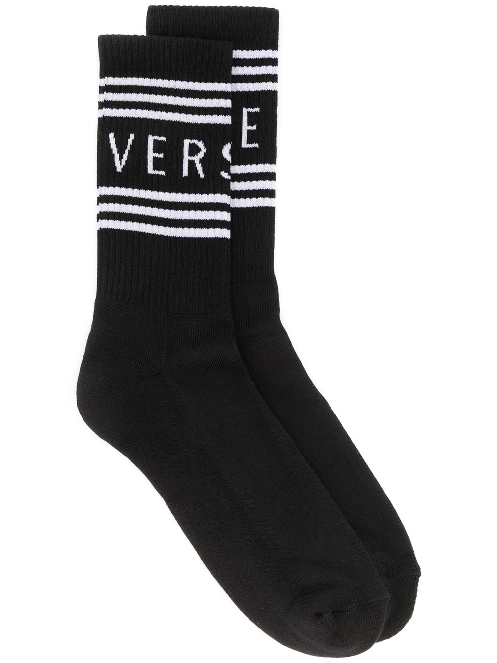 Versace 90s Vintage Logo 针织袜 - 黑色