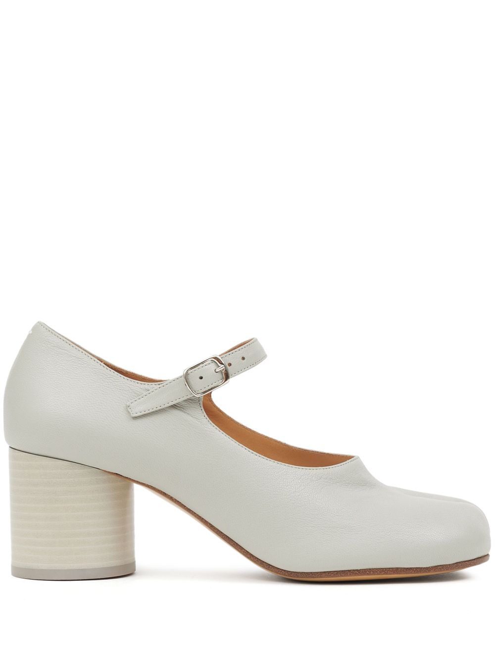 Maison Margiela Tabi 皮质中跟玛丽珍鞋 - 灰色