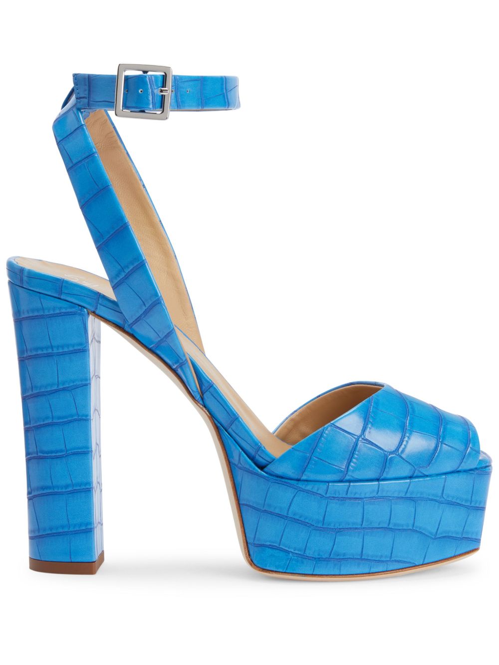 Giuseppe Zanotti Betty 仿鳄鱼纹高跟凉鞋 - 蓝色