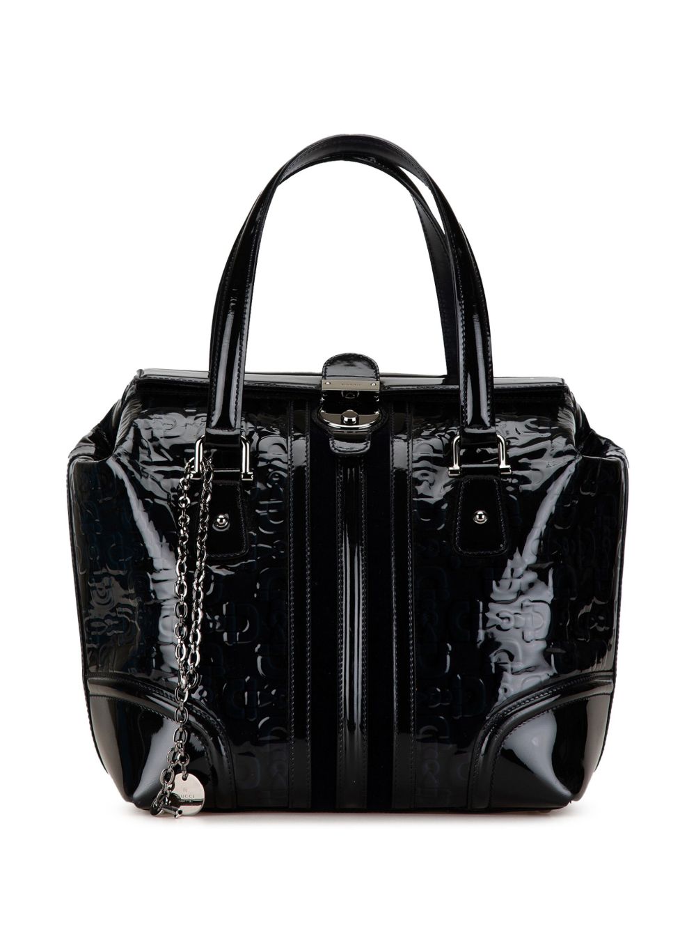 Gucci Pre-Owned 2000-2015 Patent Horsebit Treasure handbag - 黑色