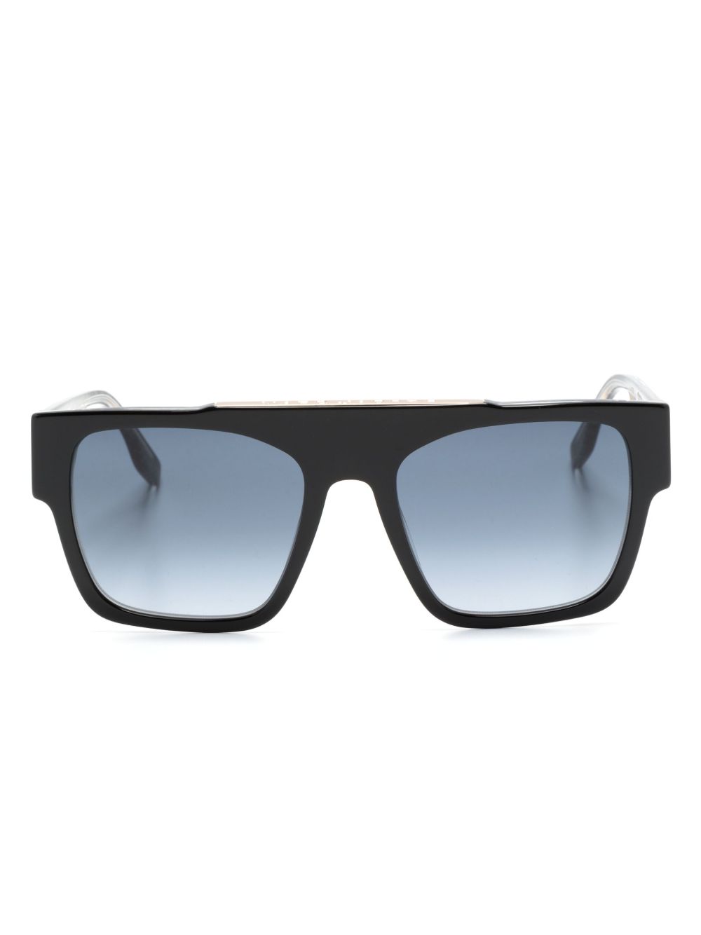 Marc Jacobs Eyewear logo印花方框太阳眼镜 - 黑色