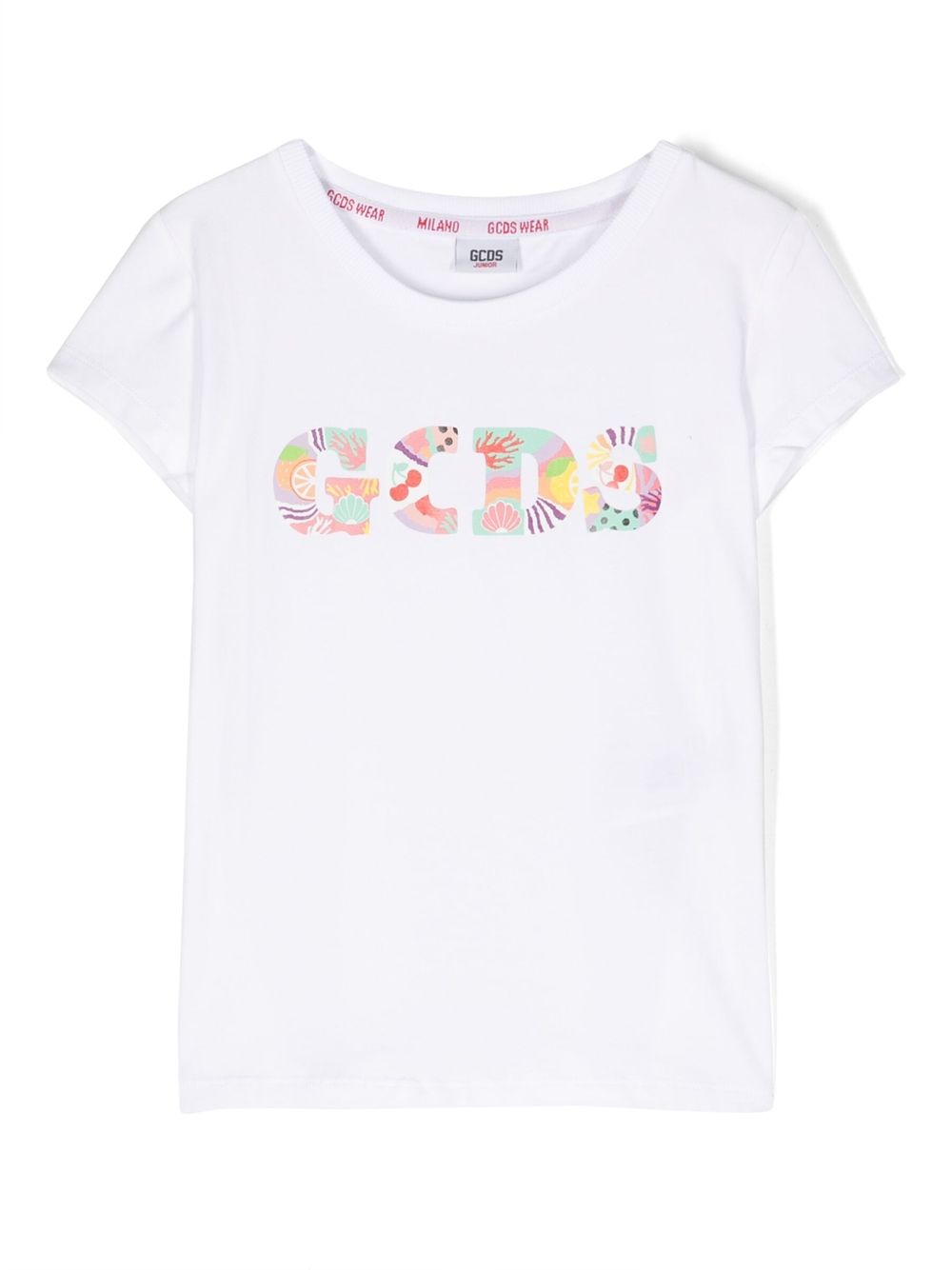 Gcds Kids logo印花短袖T恤 - 白色