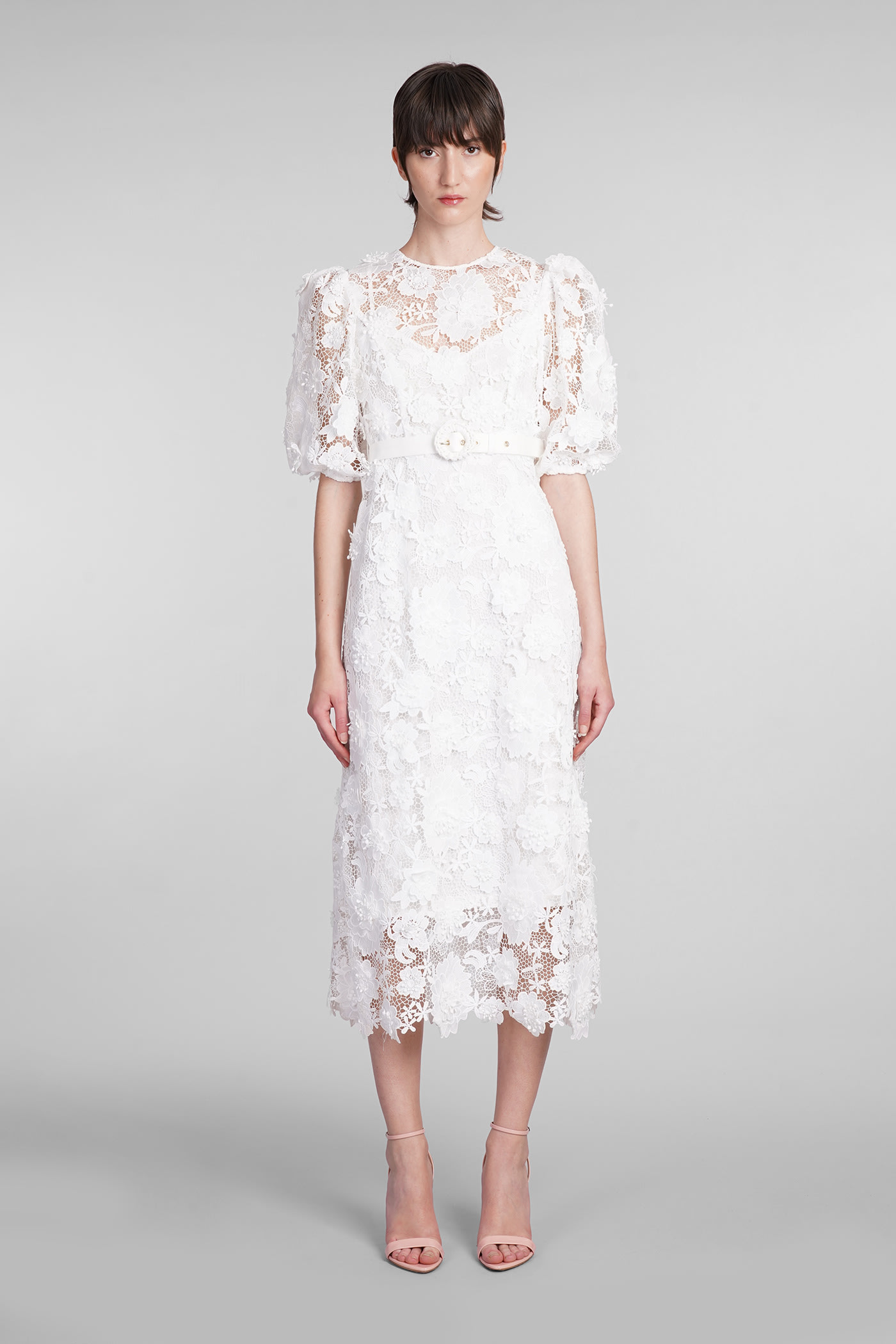 Zimmermann Halliday蕾丝花朵收腰连衣裙