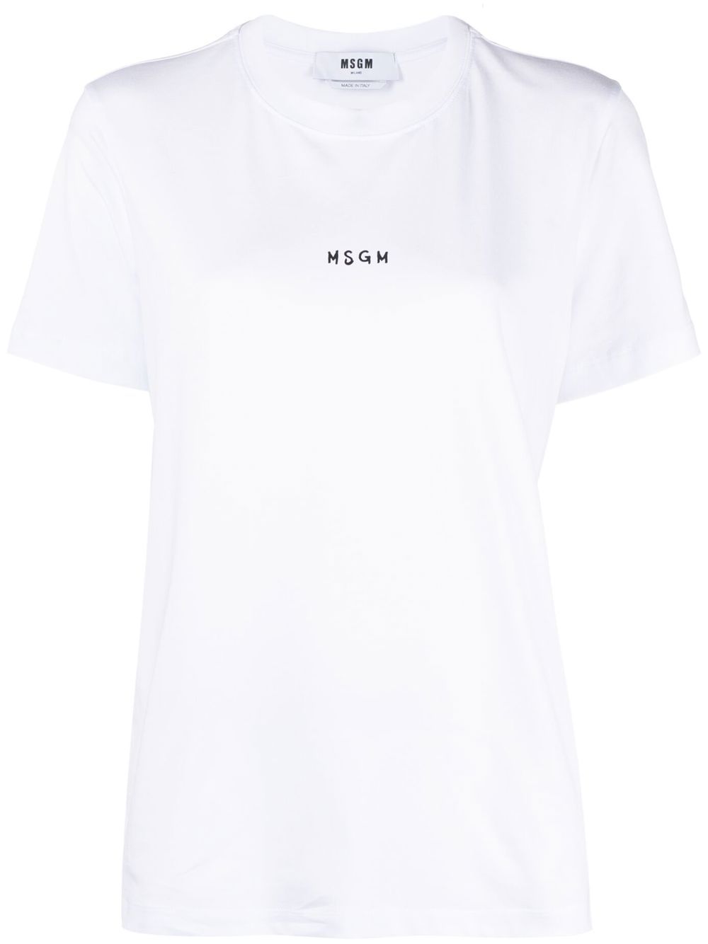 MSGM logo印花棉T恤 - 白色