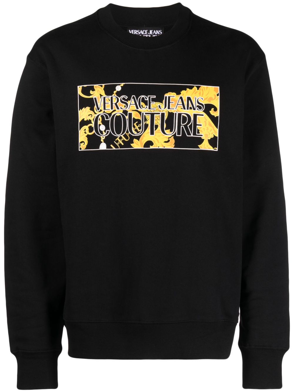 Versace Jeans Couture logo印花棉卫衣 - 黑色
