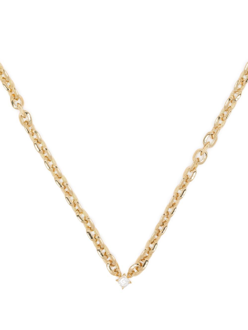 Lizzie Mandler Fine Jewelry 18K黄金 XS Knife Edge 钻石项链 - 金色