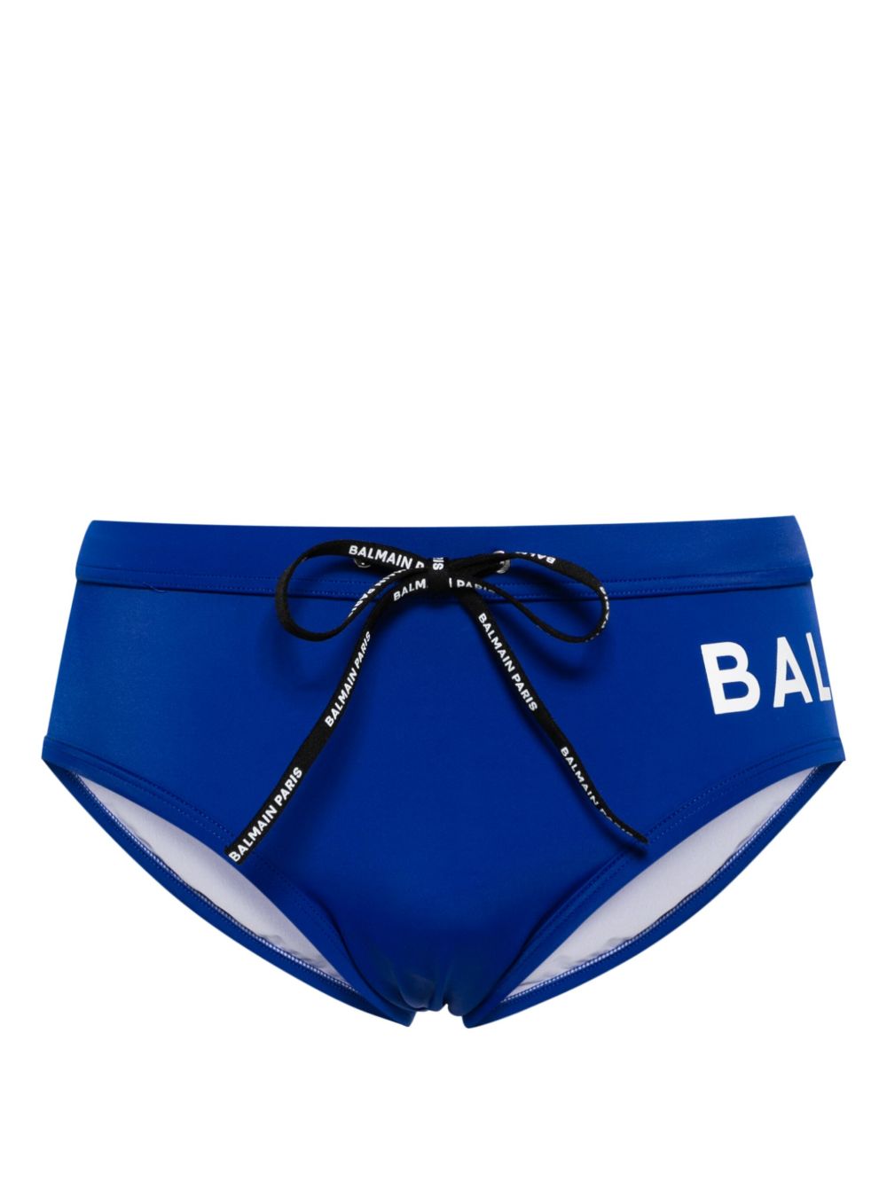 Balmain logo印花泳裤 - 蓝色