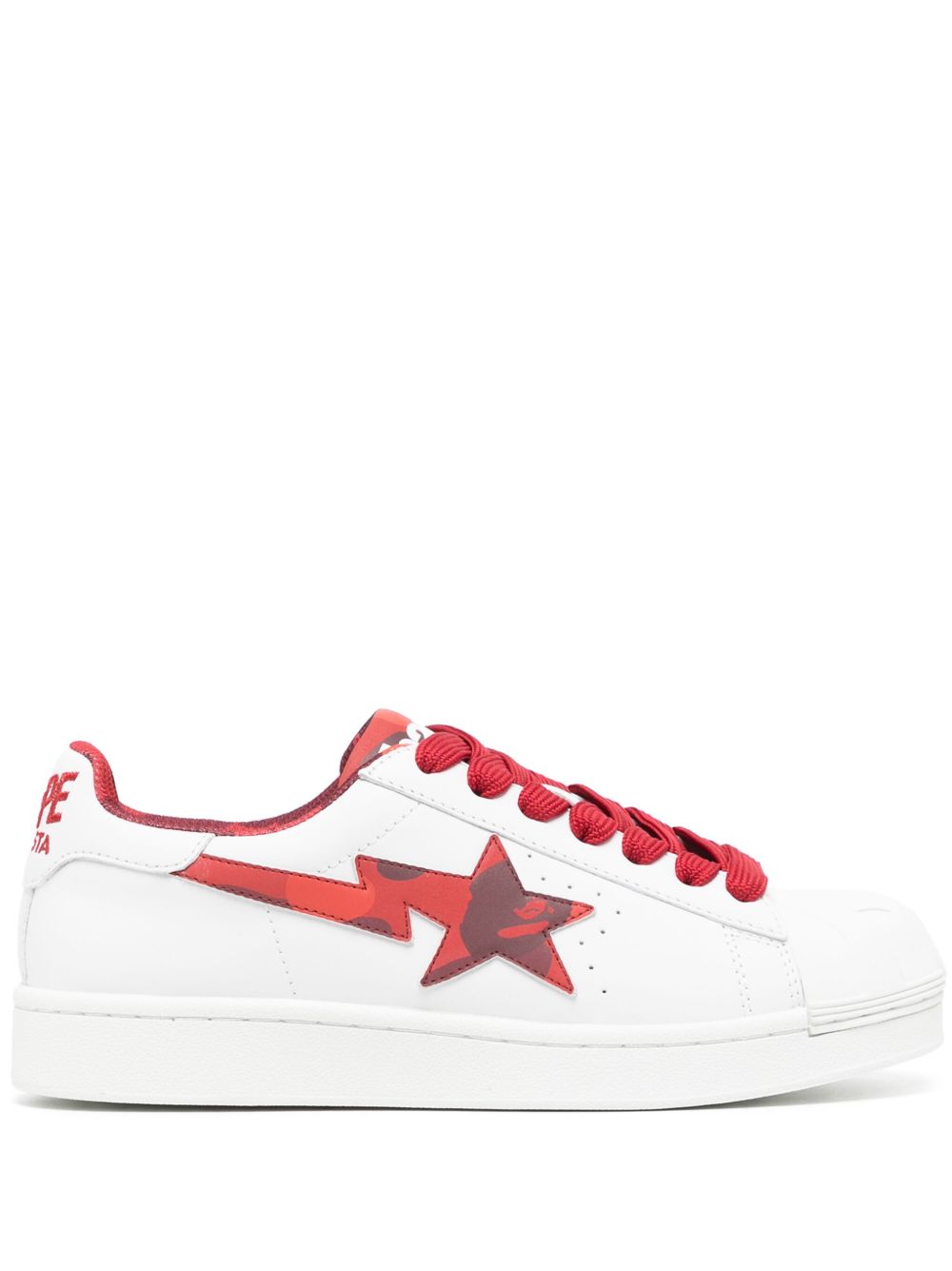 A BATHING APE® Skull STA 皮质运动鞋 - 白色