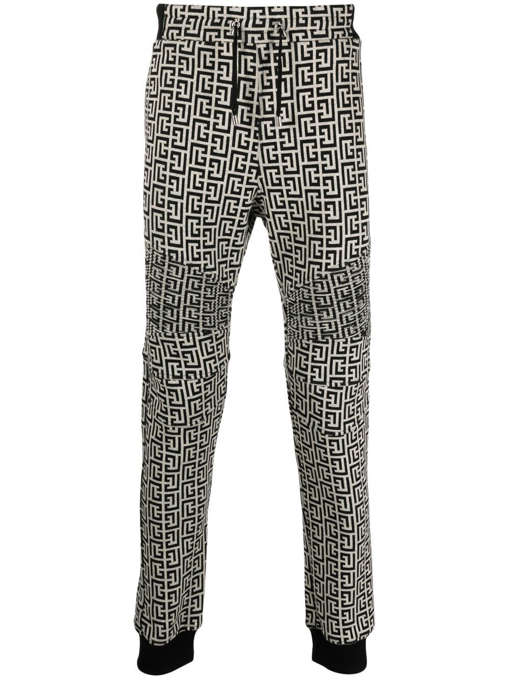 Balmain 巴尔曼 经典logo提花运动裤 - 黑色