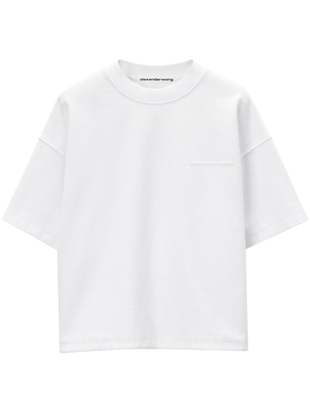 Alexander Wang logo压纹棉T恤 - 白色