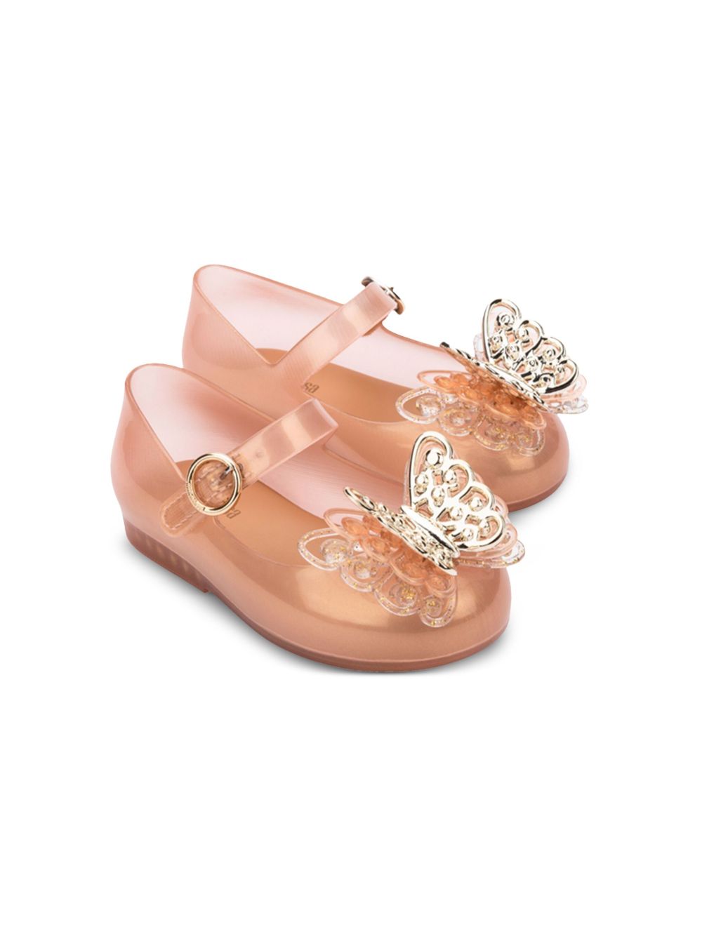 Mini Melissa Sweet Love Fly II 芭蕾平底鞋 - 金色