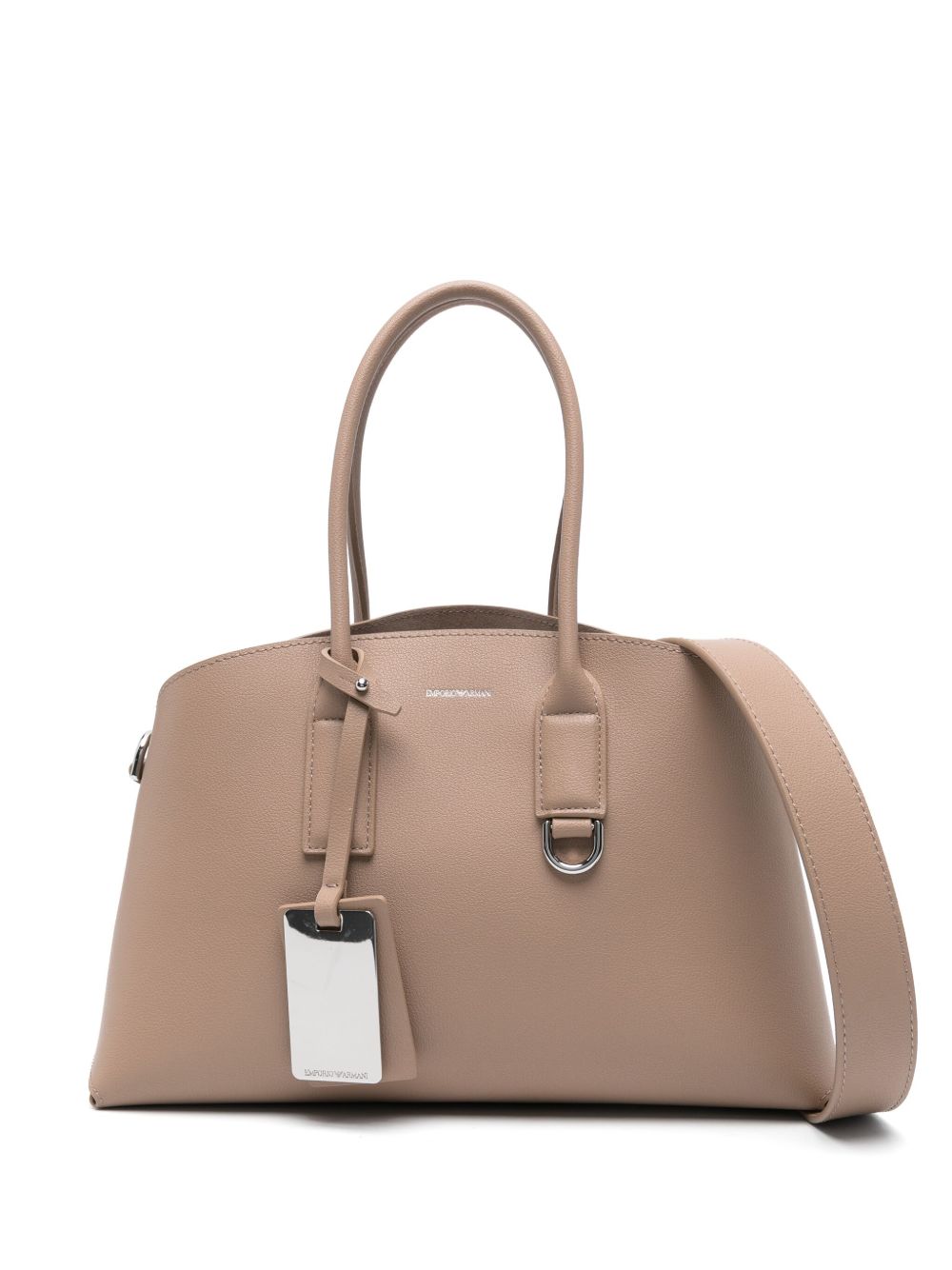 Emporio Armani logo标记手提包 - 褐色
