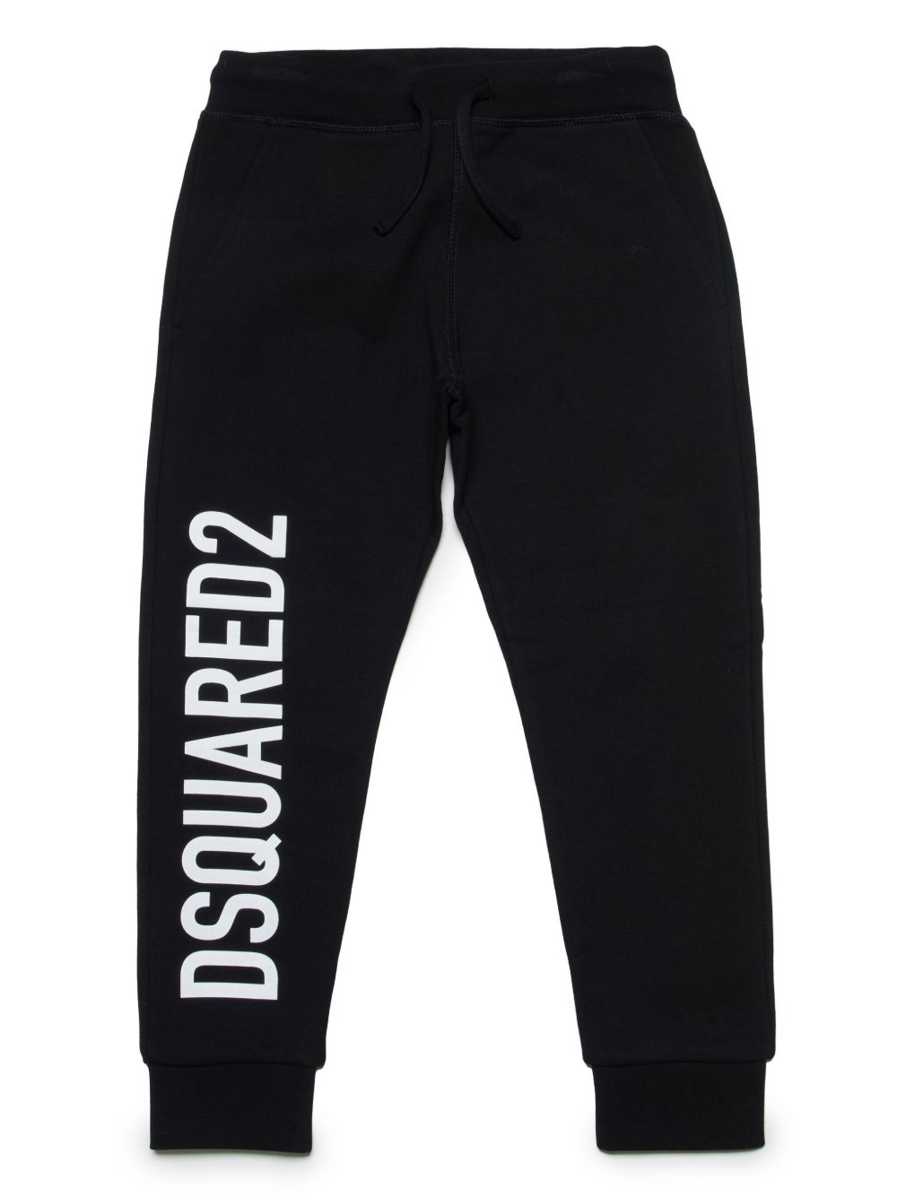 DSQUARED2 KIDS logo印花棉运动裤 - 黑色