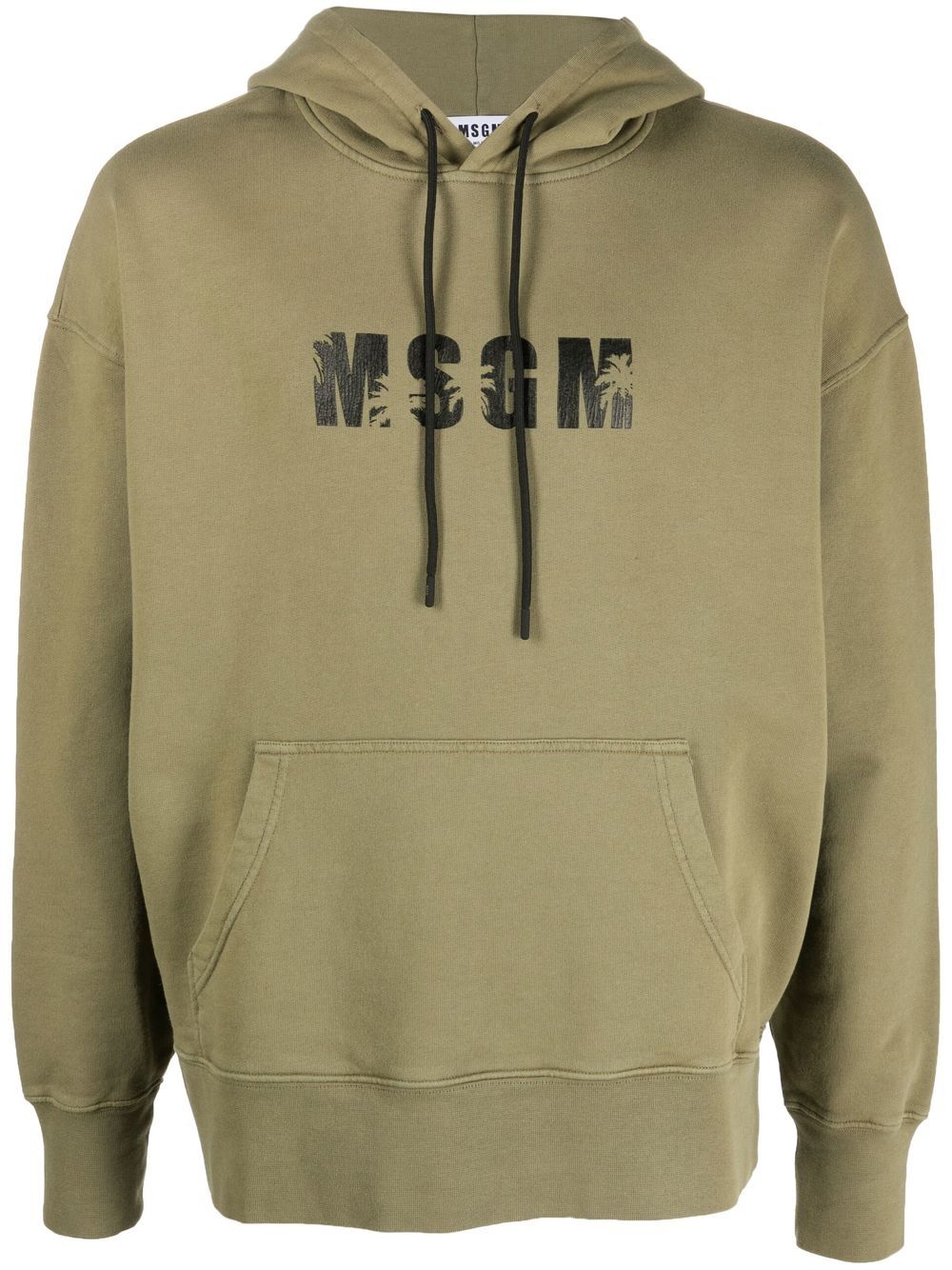 MSGM 棕树logo印花连帽衫 - 绿色