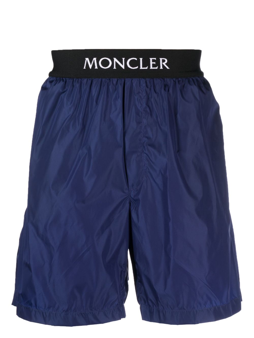 Moncler logo裤腰泳裤 - 蓝色