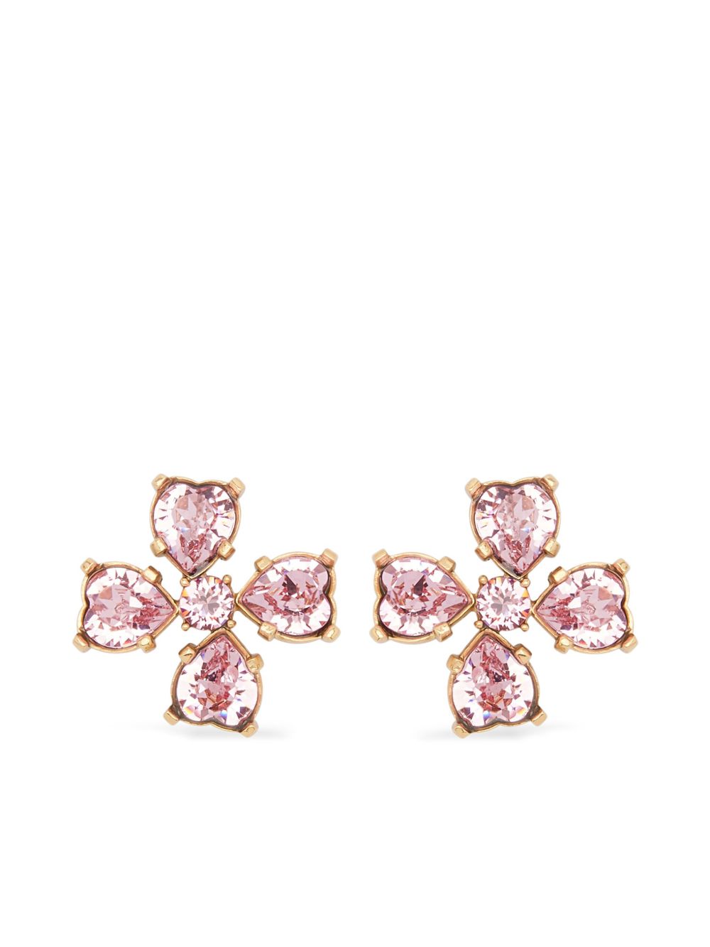 Oscar de la Renta Clover 小号耳环 - 粉色