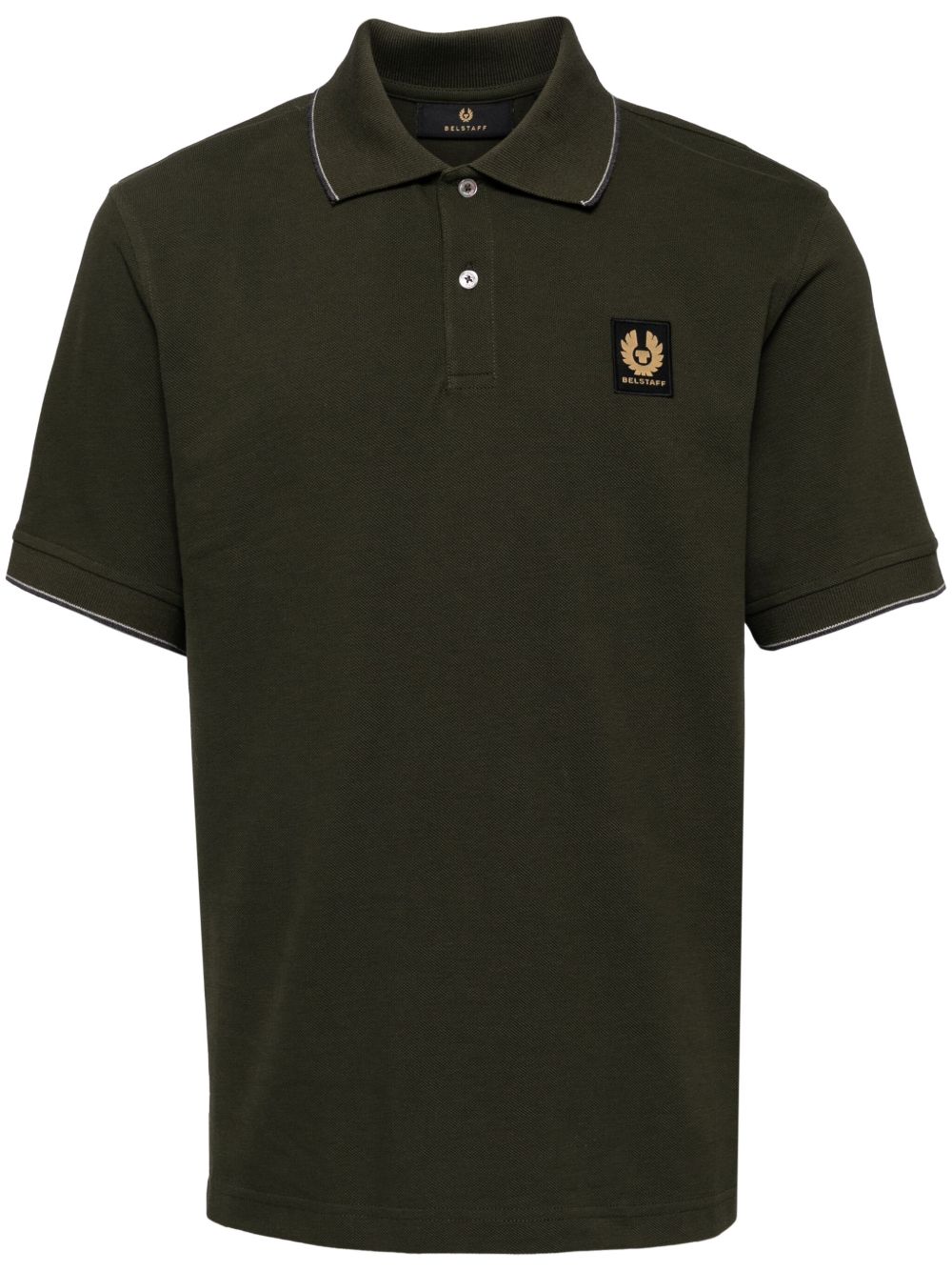 Belstaff logo贴花棉polo衫 - 绿色