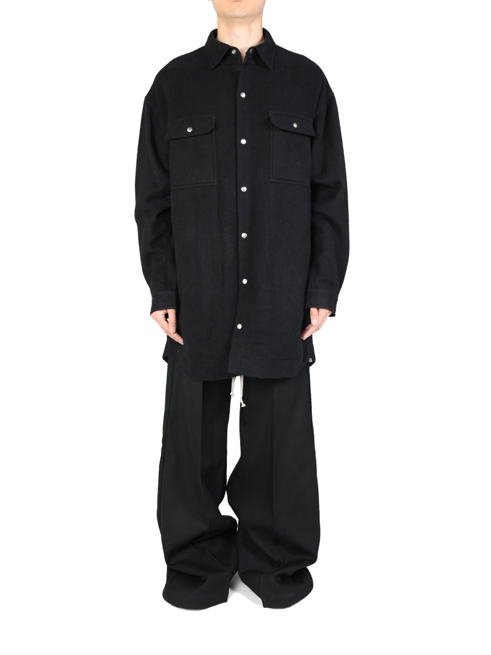 Rick Owens oversized shirt - 黑色