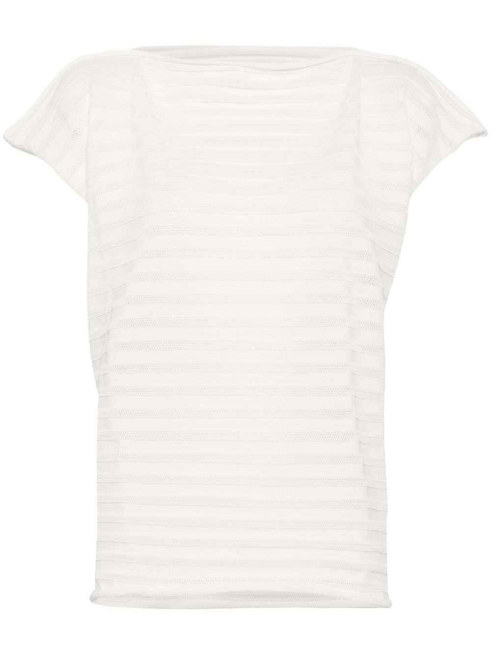 Pleats Please Issey Miyake 针织网纱上衣 - 白色