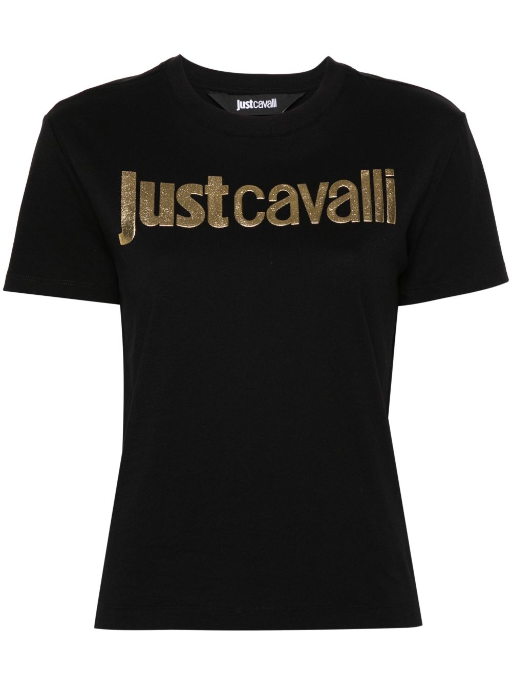 Just Cavalli logo印花棉T恤 - 黑色