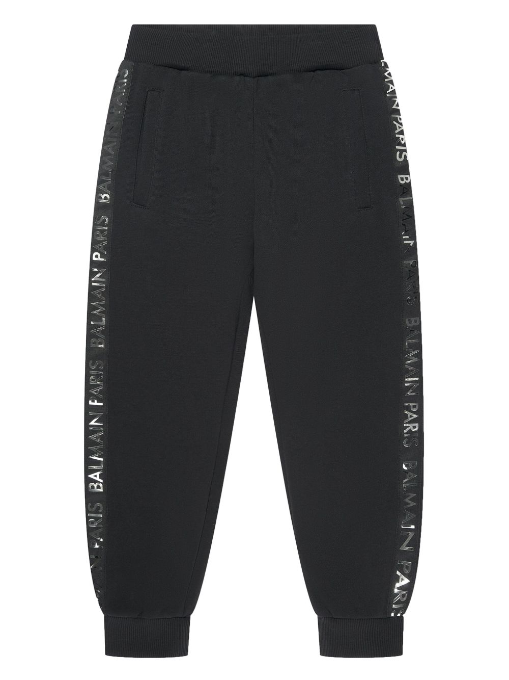 Balmain Kids logo饰带运动裤 - 黑色