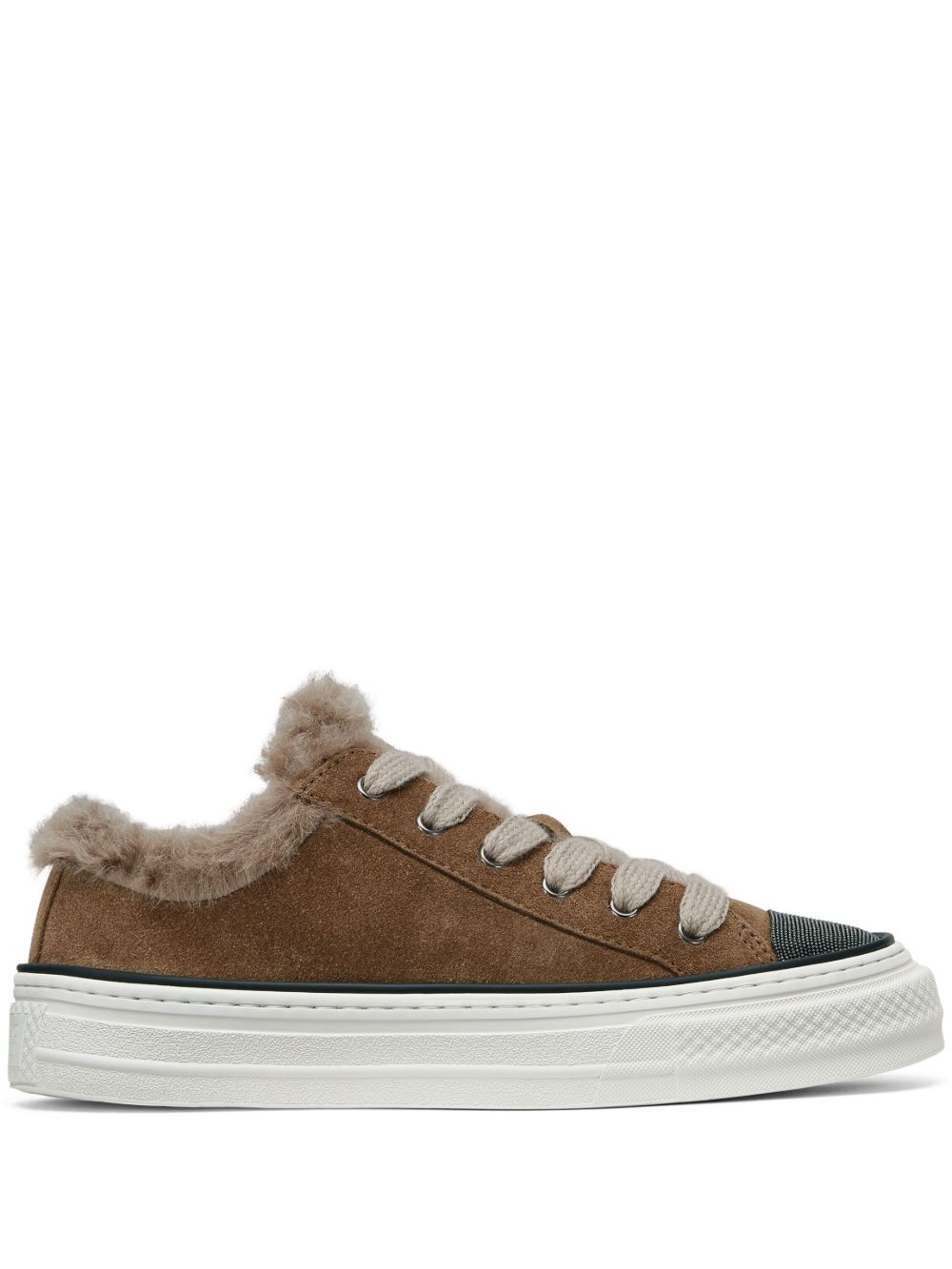 Brunello Cucinelli 绒面皮运动鞋 - 褐色