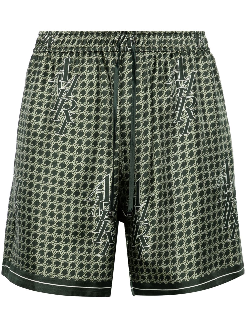 AMIRI Staggered Houndstooth 真丝短裤 - 绿色