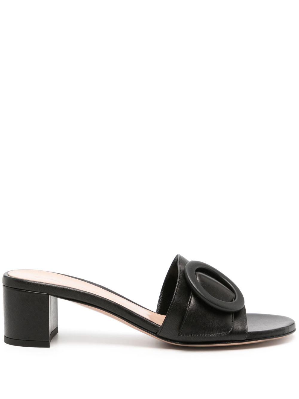 Gianvito Rossi Venezia 低跟皮质穆勒鞋 - 黑色
