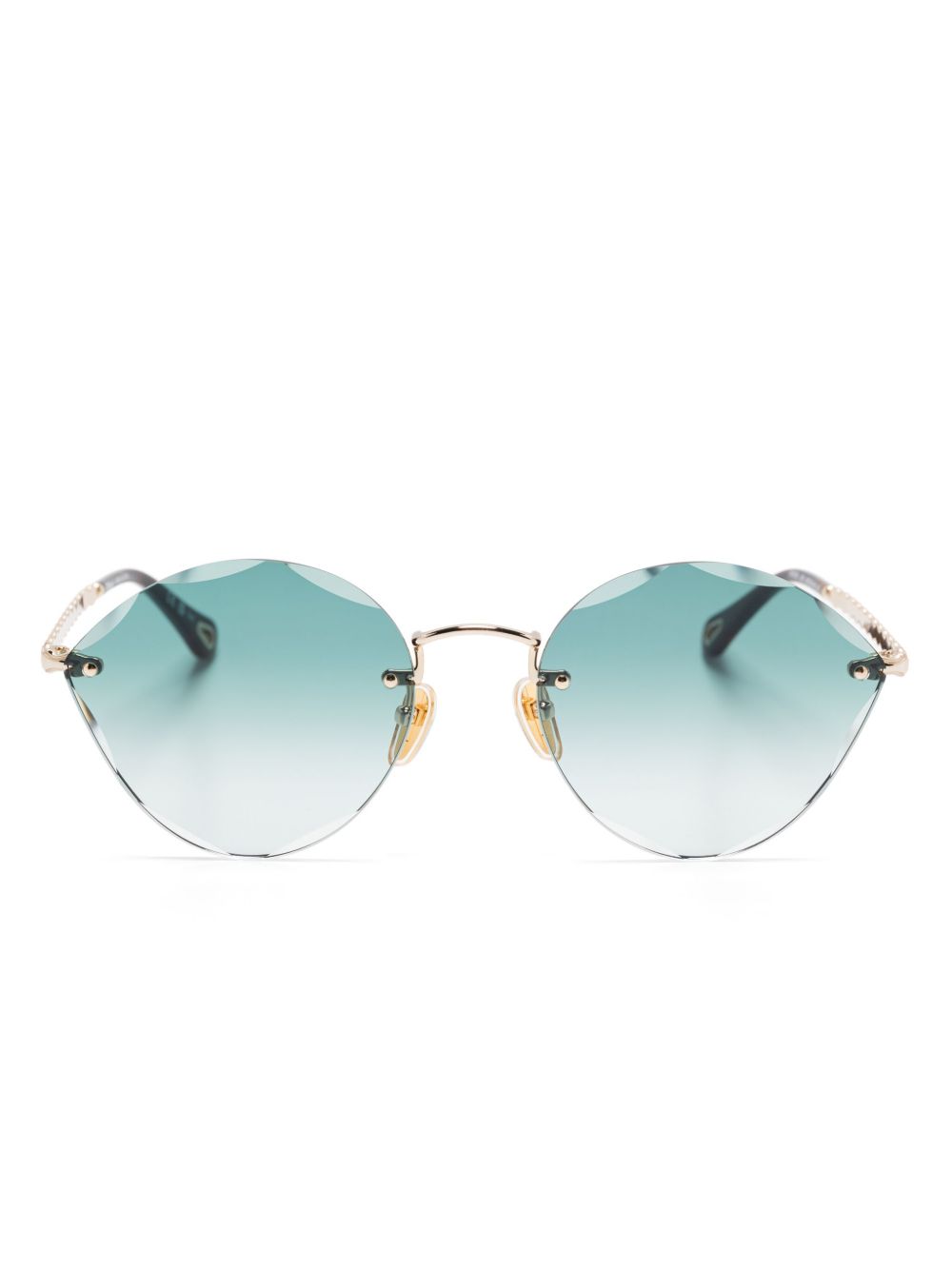Chloé Eyewear 猫眼框太阳眼镜 - 金色