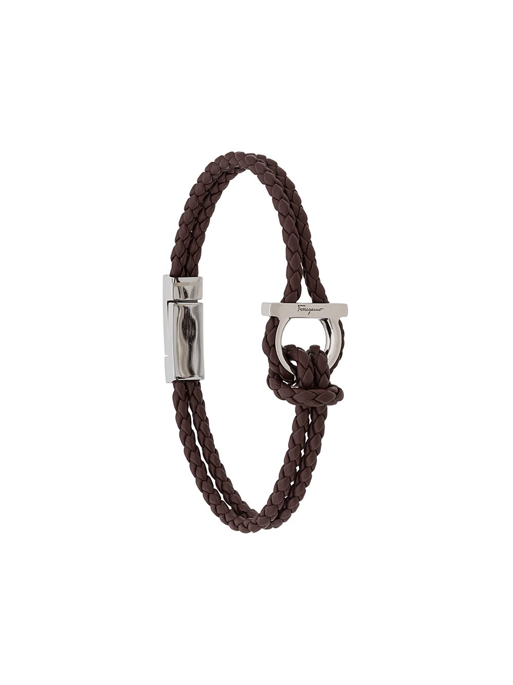 Ferragamo 麻辫手链 - 褐色