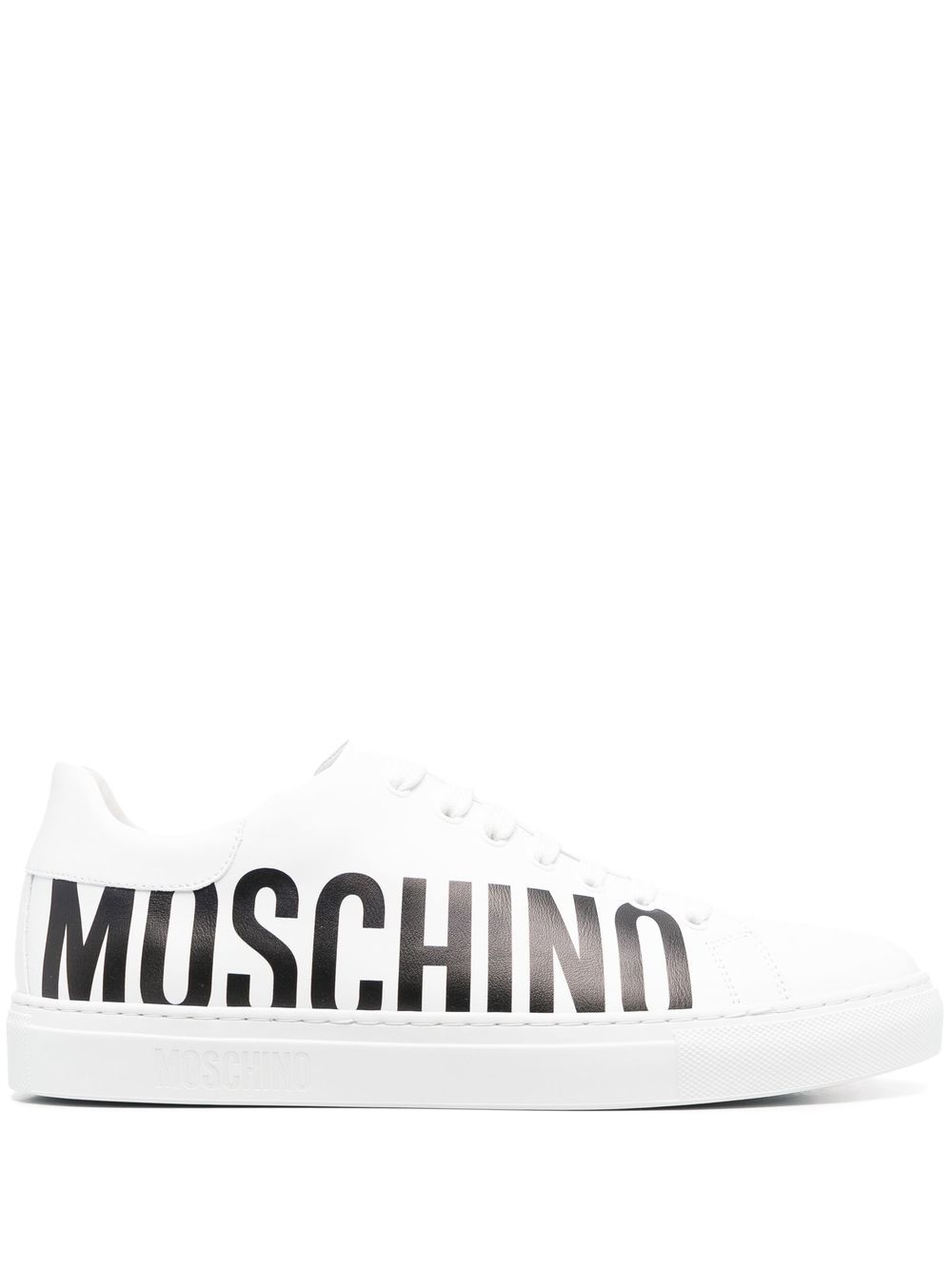 Moschino logo系带运动鞋 - 白色