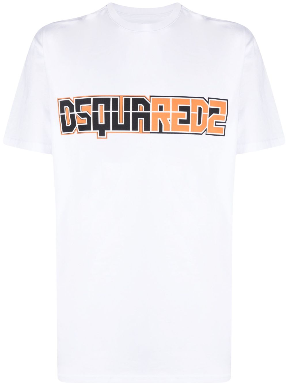 DSQUARED2 logo印花棉T恤 - 白色