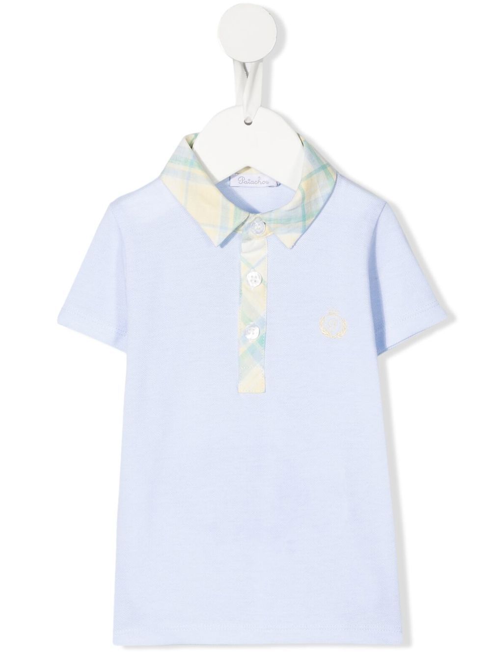 Patachou logo刺绣珠地布polo衫 - 蓝色
