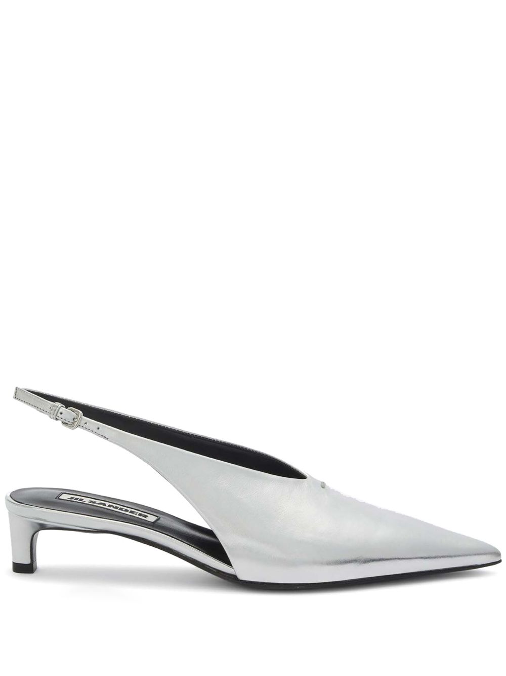 Jil Sander 金属感裹踝高跟鞋 - 灰色
