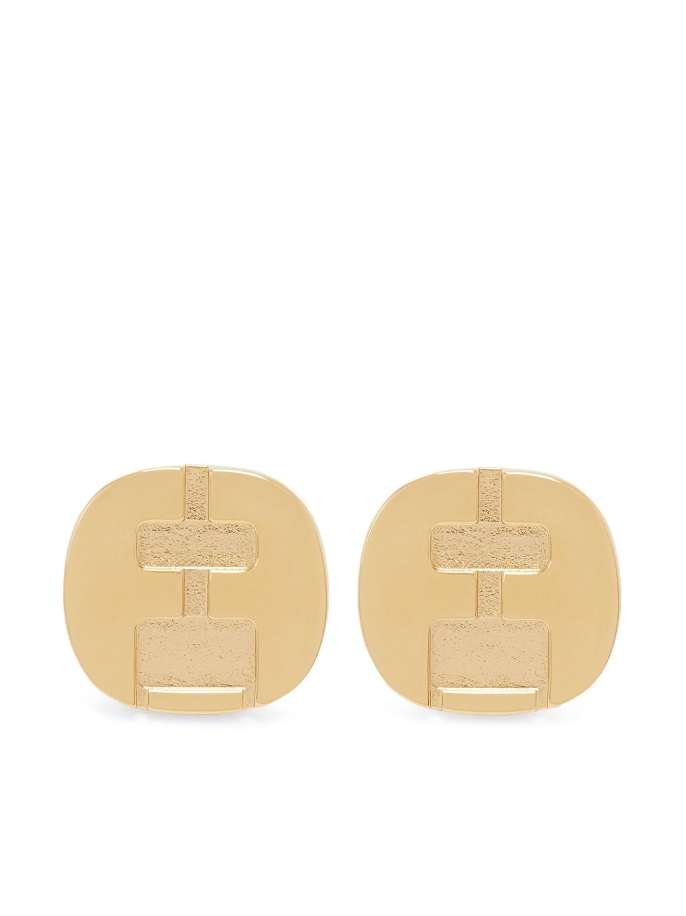 Ferragamo FF logo雕刻耳钉 - 金色