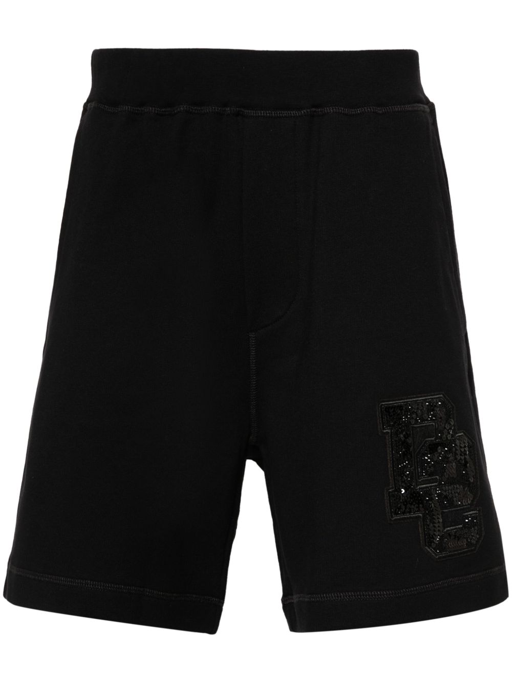 DSQUARED2 D2 贴花运动短裤 - 黑色