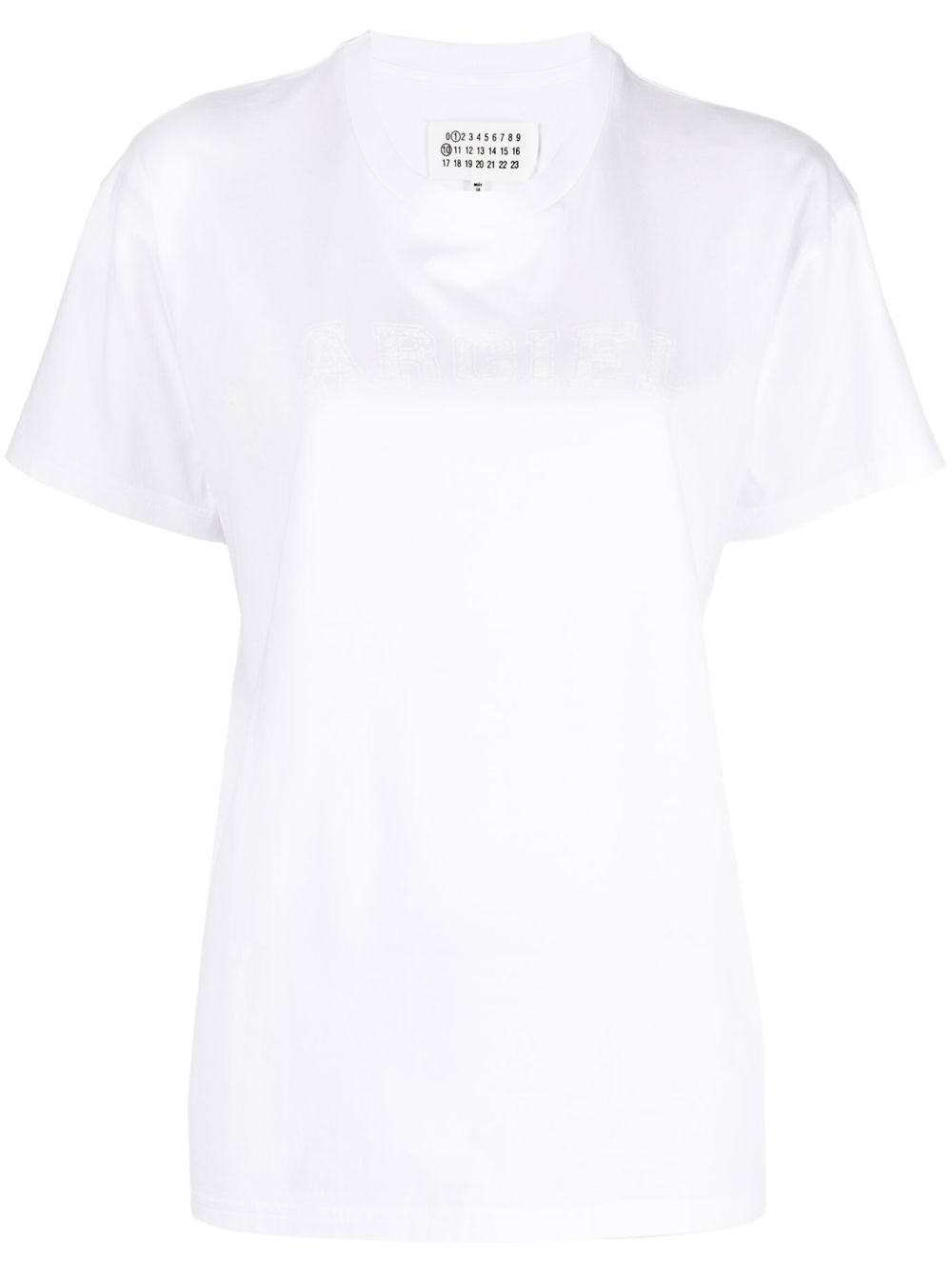 Maison Margiela logo印花平纹针织T恤 - 白色