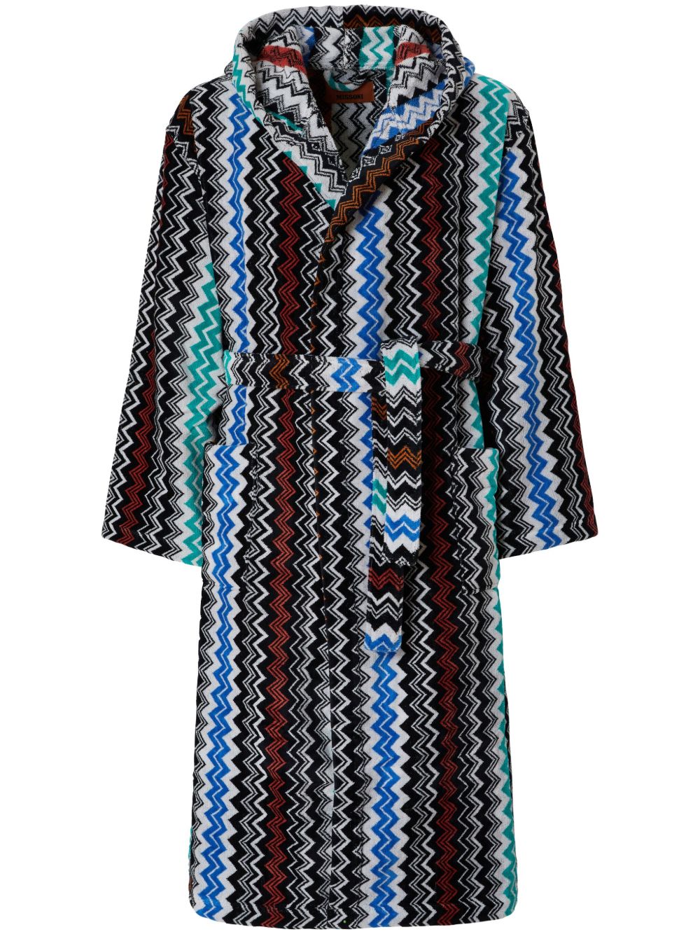 Missoni Home 人字纹图案棉毛巾布浴袍 - 蓝色