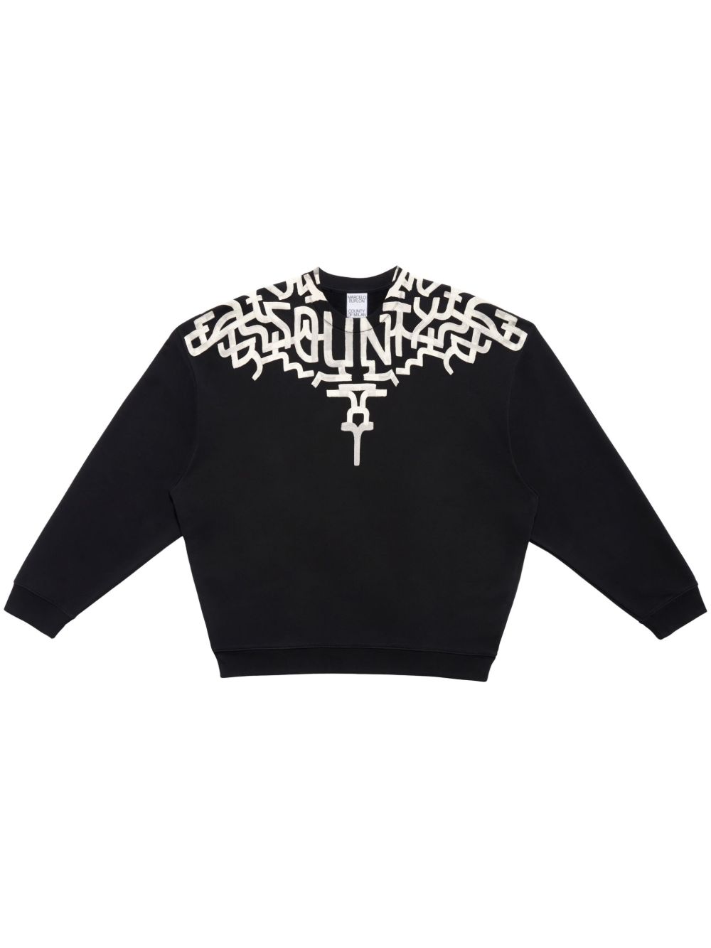 Marcelo Burlon County of Milan Graffiti Wings 圆领棉卫衣 - 黑色