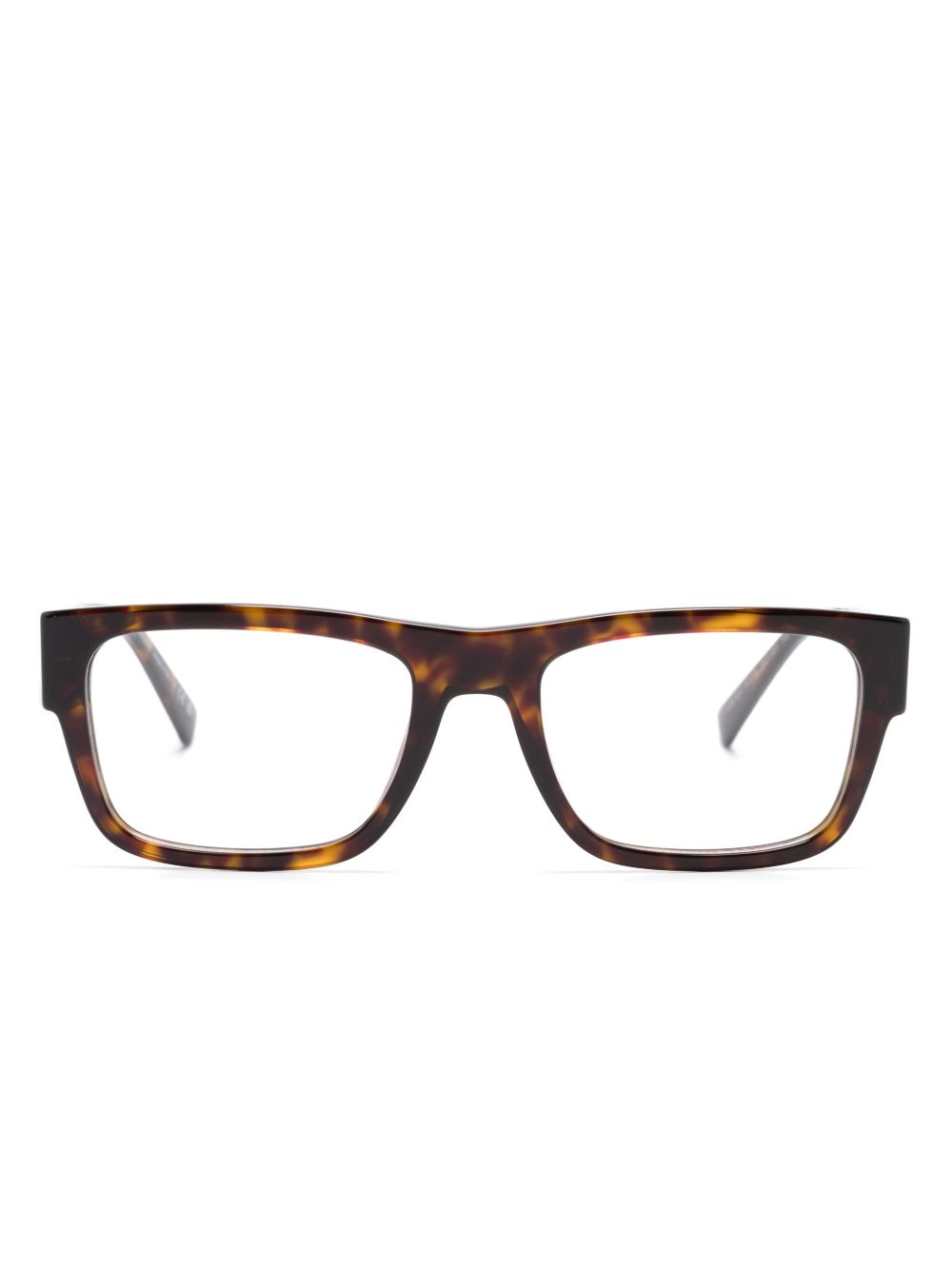 Prada Eyewear 长方形镜框眼镜 - 褐色