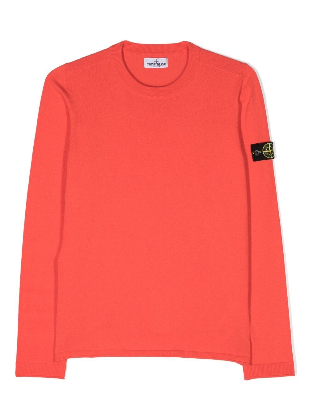 Stone Island Junior 标贴棉卫衣 - 红色