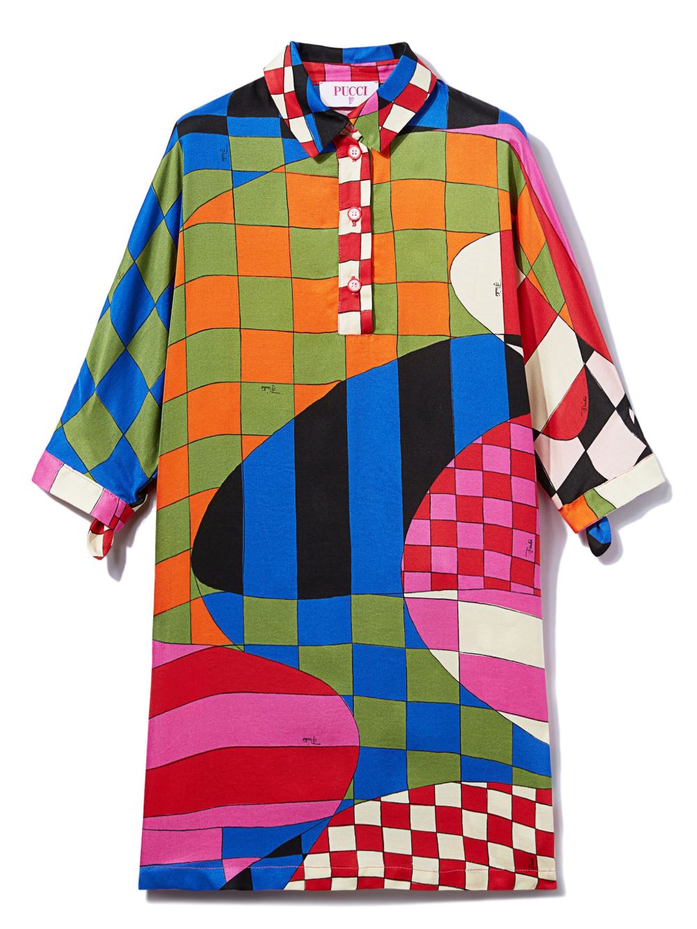 PUCCI Junior Giardino 印花连衣裙 - 红色