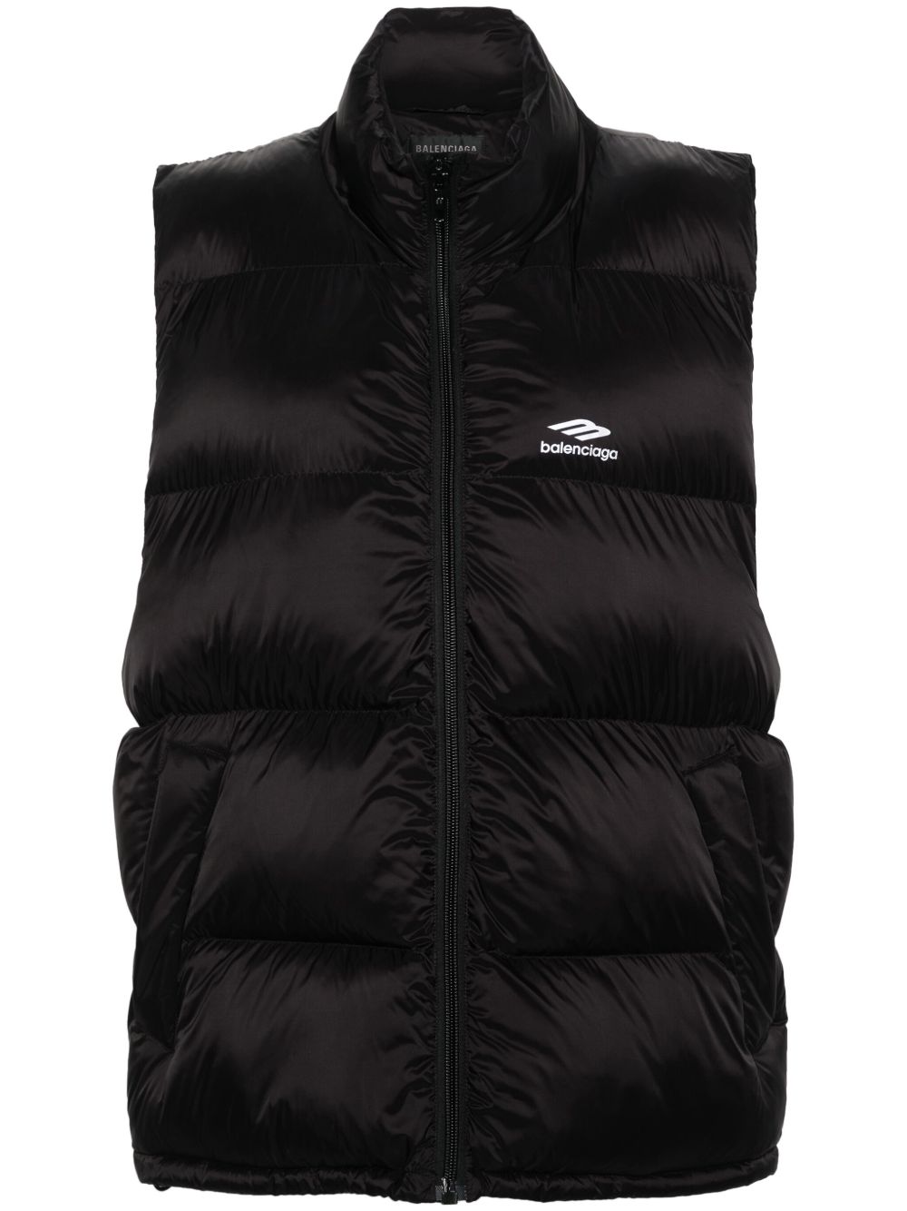 Balenciaga logo印花填充马甲 - 黑色