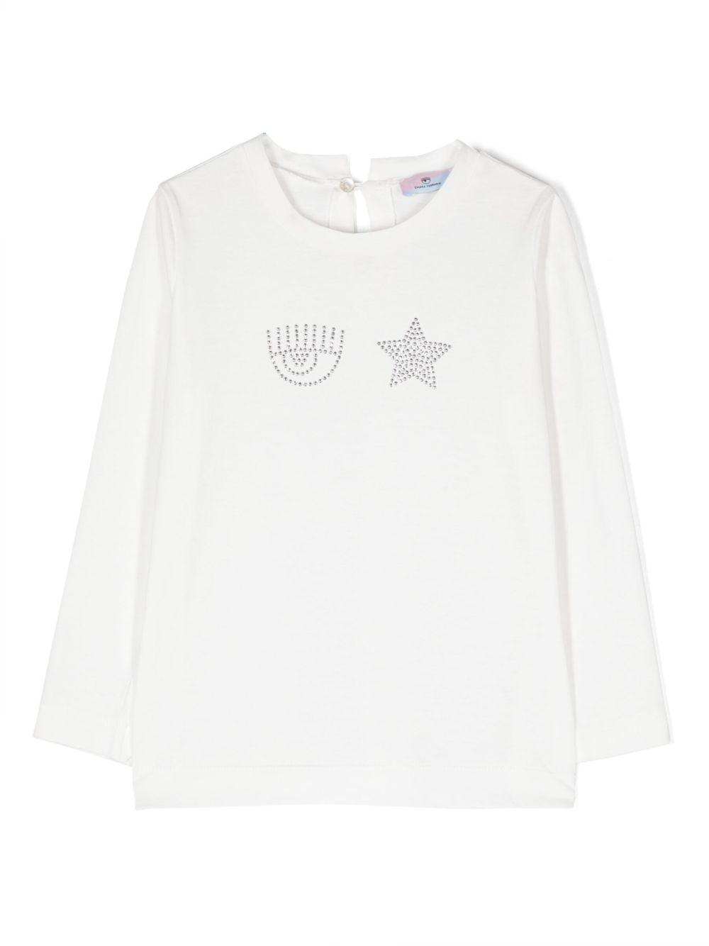 Chiara Ferragni Kids logo缀饰棉卫衣 - 白色