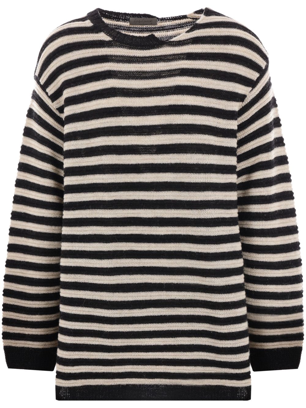 Yohji Yamamoto 条纹毛衣 - 黑色