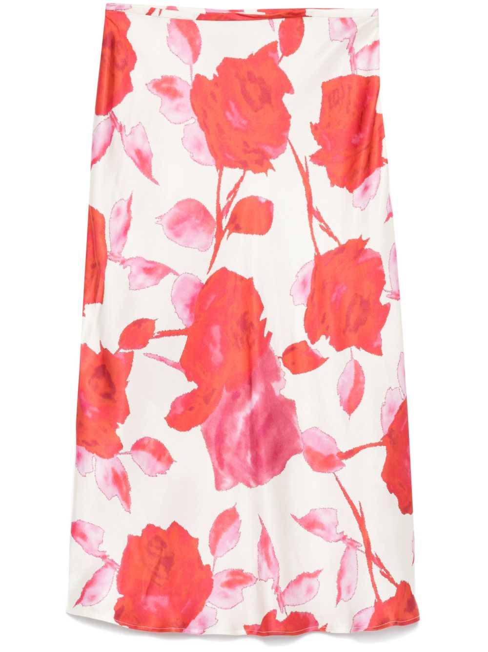 Blumarine floral-print midi skirt - 中性色