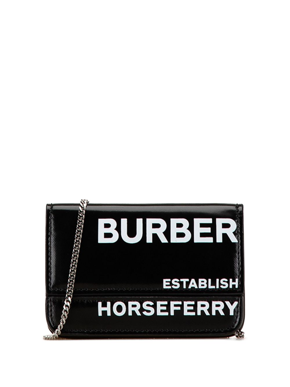 Burberry Pre-Owned Horseferry Jody Card Case On Chain 斜挎包（2018-2023年典藏款） - 黑色